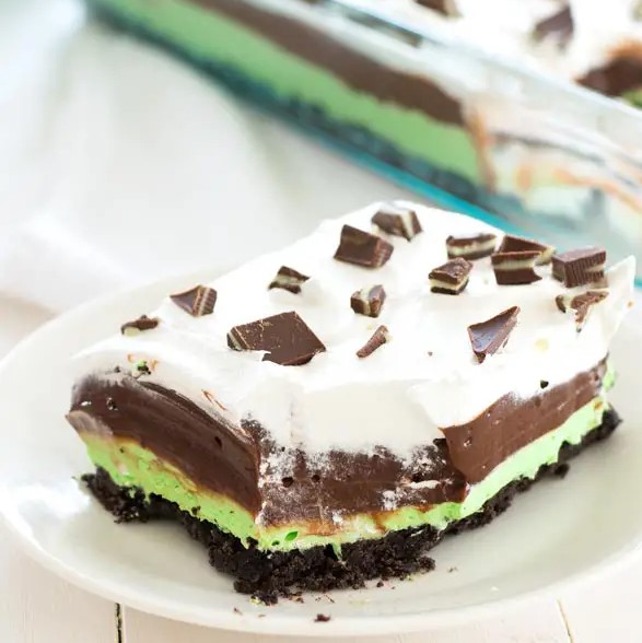 St. Patrick's Day Mint Chocolate Pudding Dessert! Image
